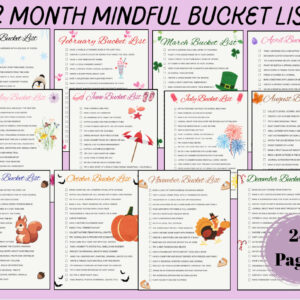 12 Month Mindful Bucket List